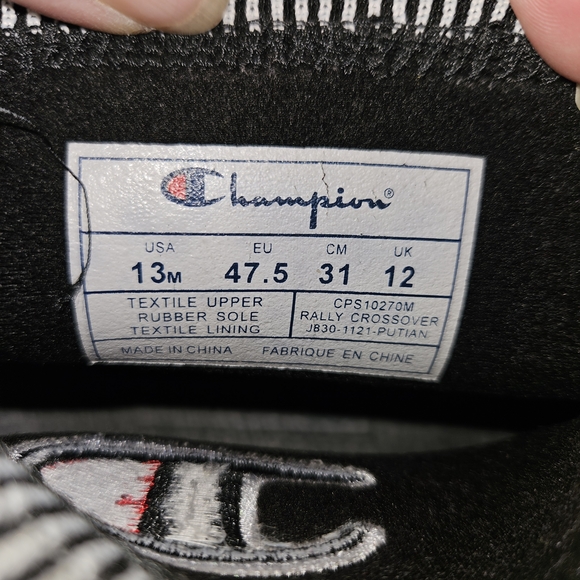 Champion Mens Black and White Crossiver Sneakers - Picture 12 of 12